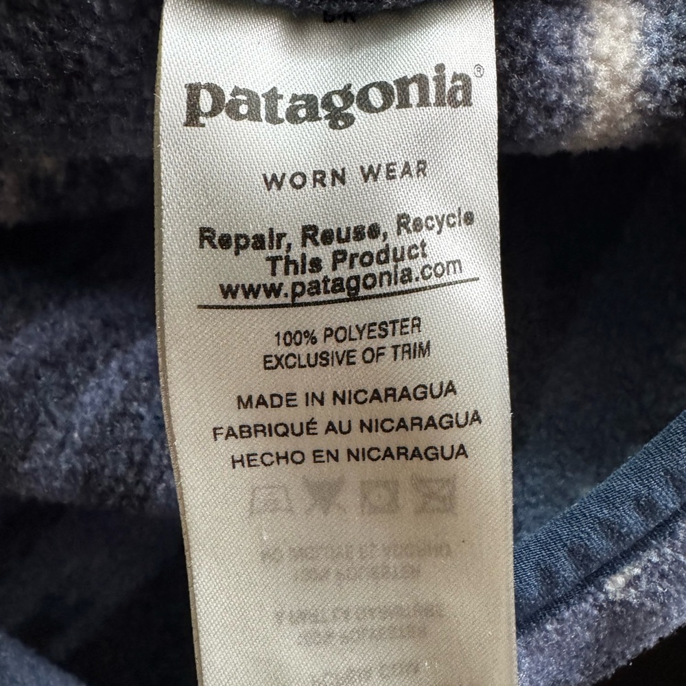 Patagonia Synchilla Snap-T Fleece Pullover Retro Stone Blue Aztec Mens SZ XL - Picture 11 of 14